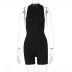 summer new solid color sleeveless zipper open back casual jumpsuit NSJYF57928