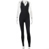 new solid color sling halter low-cut sleeveless hip-lifting slim fit jumpsuit NSJYF57942