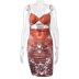 nuevo vestido corto con hombros descubiertos y estampado de flores en color, escotado, con escote en la cadera y escotado en forma de mochila NSJYF57966