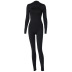 Stand-Up Collar Hollow Long-Sleeved Thin Hip-Lifting Sports Jumpsuit NSJYF57977