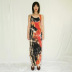 new pencil sleeveless mid-length print sexy slim dress NSJYF57979