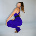 pantalones de yoga elásticos con contraste de color de contraste hueco de primavera NSJYF57983