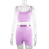 Solid Color Short Sexy Sports 2 Piece Fitness Set NSJYF58002
