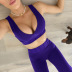 Sleeveless Deep V-Neck Vest Hip-Lifting Elastic Leggings 2 Piece Yoga Set NSJYF58006