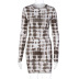 new autumn digital printing round neck long-sleeved dress  NSJYF58043
