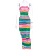 Rainbow Digital Print Wrapped Chest Long Turtleneck Mini Dress NSJYF58049
