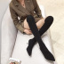 autumn and winter new knitted wool elastic crystal heel boots NSHU58224