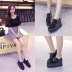 Patent leather platform thick-soled spring and autumn new shoes NSHU58283
