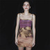fashion print suspender dress NSFLY58304