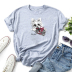 dog camera graphic print casual short-sleeved t-shirt  NSYID58398