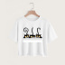 Creative three kittens print casual short-sleeved split short T-shirt  NSYAY58401