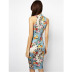 new retro floral celebrity style slim sleeveless hip dress  NSYIS58405