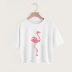Cartoon Firebird Print Casual Short Sleeve Split Short T-Shirt NSYAY58409