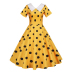 new retro big lapel polka dot print big swing dress NSSUO58484