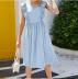 summer new sleeveless solid color dress NSYF58570