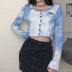 new style autumn fashion tie-dye letter embroidery single-breasted cardigan NSLQ58632