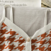 Short Houndstooth Slim Slimming Knit Small Vest NSYID58660