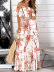 One-Word Neck Waist Dress Long Skirt NSSUO58658