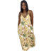 Fashion Sling Multicolor Printed Loose Long Skirt NSSJW58673