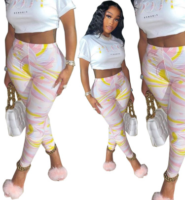 Fashion Multi-color Printed Pants NSAB58741