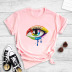 color matching big eyes printed T-shirt NSYIC58756