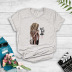 round neck coffee girl print bottoming shirt NSYIC58760