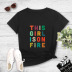 popular color English alphabet printing casual short-sleeved t-shirt  NSYIC58762