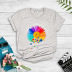 color matching sunflower puzzle print T-shirt NSYIC58767