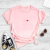 round neck short-sleeved simple line love printing T-shirt NSYIC58769