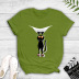 popular black cat print casual short-sleeved t-shirt NSYIC58784