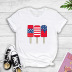 creative flag color ice cream printed T-shirt NSYIC58786