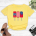 creative flag color ice cream printed T-shirt NSYIC58786