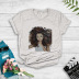 curly hair black girl printed T-shirt NSYIC58804