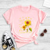 golden butterfly sunflower English printing T-shirt NSYIC58806