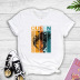 queen color matching hand-painted girl print short-sleeved T-shirt  NSYIC58810