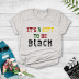 color-blocking letter printed short-sleeved T-shirt NSYIC58809