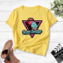 lips ice cream triangle print casual short-sleeved T-shirt  NSYIC58825
