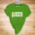 popular English QUEEN printed casual short-sleeved T-shirt  NSYIC58828