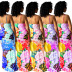 Sexy Mid-Waist Print Suspender Hip-Length Skirt NSSJW58833