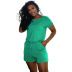 fashion casual solid color round neck loose shorts jumpsuit NSSJW58914