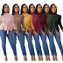 fashion casual round neck long sleeve multicolor pullover top NSSJW58930