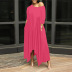 Solid Color Irregular Strapless Dress NSOJS58980