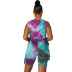 side-opening tie-dye vest shorts fashion casual set NSRM59042