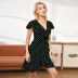 Fashion V-neck Polka Dot Print Short Sleeve Dress NSSUO59180