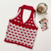 Vintage Love Print Halter Knit Camisole NSYAY59145