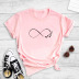 Summer round neck short-sleeved love butterfly print T-shirt NSYIC59182