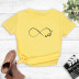 Summer round neck short-sleeved love butterfly print T-shirt NSYIC59182