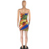 Sexy Digital Printed Off-the-shoulder Wrapped Dress NSMNS59184