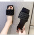 fashion woven leather square toe slide sandals NSPE59272