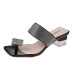 fashion rhinestone decor square toe heeled sandals NSPE59276